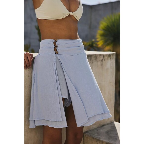Free People Free-est Scarlett Skort Shorts High Waisted Gauzy Smocked XS 279633 - Picture 5 of 10